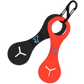 PuppyDoggy 2 Pieces Dog Poop Bag Holder for Leash Waste Bag Carrier Dog Poop Bag Dispenser for Walking Running Bicycle Accessory (Black + Red)