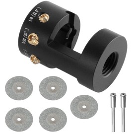 YUENTOEN Aluminum Tungsten Electrode Sharpener Grinder for TIG Welding Tool, Multi-Angle with Cut-Off Slot, 4 Copper Screws Holes, 5Pcs 25mm Double Diamond Wheels and 2Pcs Connecting Rods