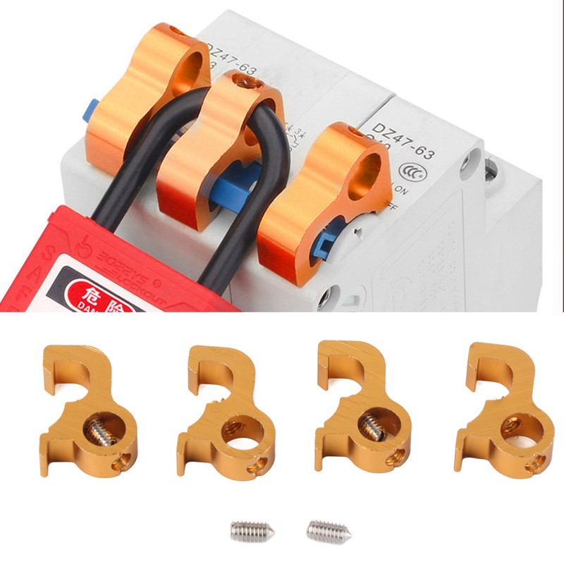 4PCS Micro Breaker Lockout Aluminum Alloy Sparkproof Circuit Breaker Lock