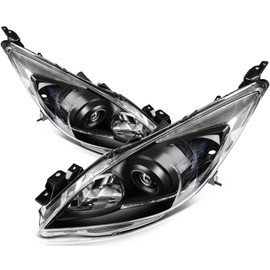 LSAILON Fit For Mazda 3 2010-2013 Headlight Assembly Black Housing Clear Reflector Clear Lens Driver and Passenger Side