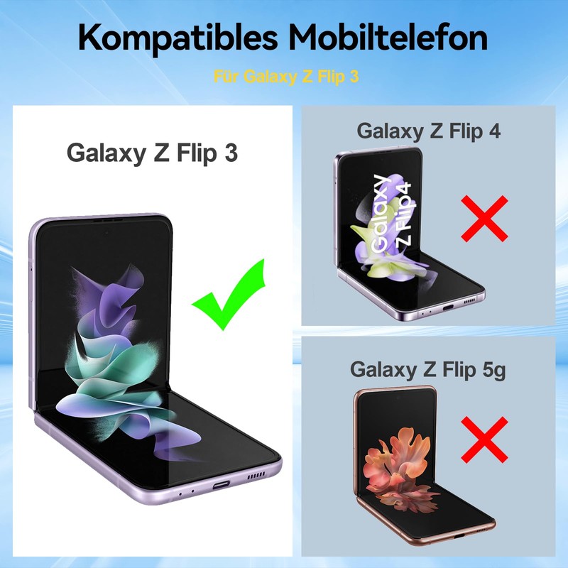 Vizvera [2+1 Pack Screen Protector for Galaxy Z Flip 3,