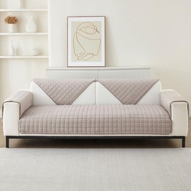 Soft Flannel Sofa Covers Washable - New Sofa Cushion Covers, Non-Slip Sofa Cover 1 2 3 Seater Couch Covers for Sectional Sofa, Sofa Slipcovers L Shape Furniture Protector (Light Coffee, 70x70cm)