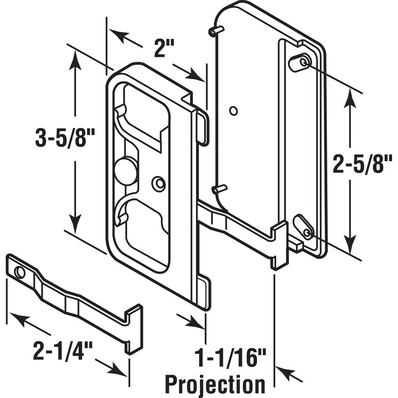Prime-Line A 142 Black Plastic Mortise Style Screen Door Latch