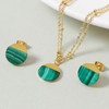 TaYolnFaSo Natural Stone Necklace and Earrings Set for Women 18K