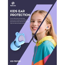 Children's Ear Plugs (6-12 Years) - Reusable Ear Protection Children and Small Ear Canals, Ear Plugs Noise Protection with Cord for Concentration, Anxiety, School, Concerts, Festival, Travel, Sleep