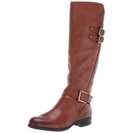 Naturalizer Womens Jessie Knee High Buckle Detail Riding Boots Cinnamon Brown Leather 12 M