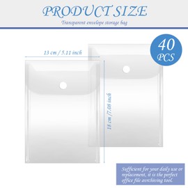 LJLGSZY - Paquete de 40 bolsas de almacenamiento transparentes para troqueles y sellos, sobres de plástico transparente de 5 x 7 pulgadas, carpetas de plástico transparente para cortar troqueles