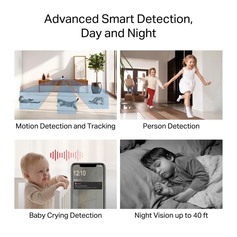 MERCUSYS MC200 Indoor Surveillance Camera 360°, WiFi 2.4GHz, 1080p, Night
