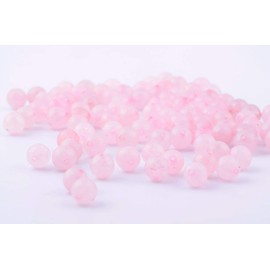 Natural Stone Beads 100pcs 6mm Rose Quartz Round Genuine Real Stone Beading Loose Gemstone DIY Charm Smooth Beads for Bracelet Necklace Earrings Jewelry Making (Pink Rose Quartz, 6mm)