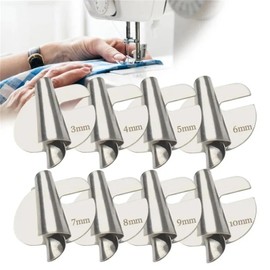 Sewing Rolled Hemmer Foot Universal Set 8Pcs, Sewing Machine Presser Foot Kit 3-10mm Home Hemmer Foot Sewing Kit Sewing Machine Accessories Gifts for Mom (8)
