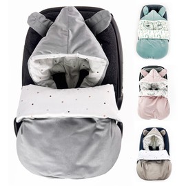 Winter Foot Muff Baby Seat Winter Baby Foot Muff Warm Swaddling Blanket Baby Footmuff Sleeping Bag Pram Bed Cradle All Year Round, gray, Triangles + Grey