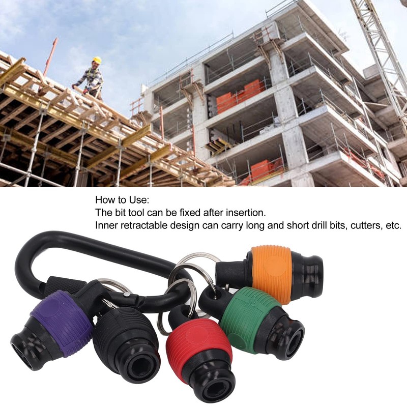 Compact and Lightweight Screwdriver Bit Holder Socket Key Chain 1/4in