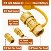 CALPOSE 3/8 Inch Natural Gas Quick Connect Fittings, 100% Solid
