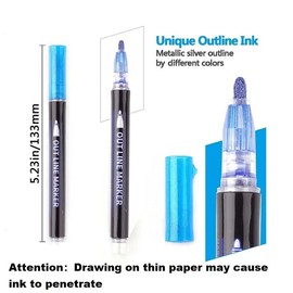 Outline Marker Pen, 12pcs/set Double Line Outline Marker for Signature DIY, Office Stationery & Supplies, Art Supplies