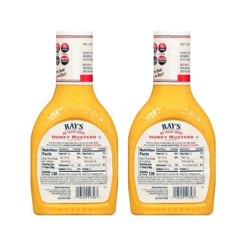 Ray's No Sugar Added Honey Mustard Flavored Dipping Sauce (16