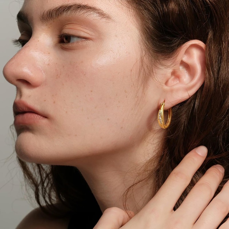 vuiikhir 14K Gold Earrings for Women 14K Gold Hoop Earrings