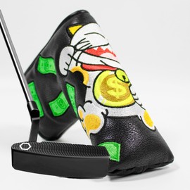 Golf Club Head Covers Putter Headcovers Mallet Putter Cover Blade Putter Cover Black Fortune Cat Pattern fits Most Brands