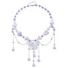 Y2K Pink/Purple Butterfly Choker Necklace Imitaion Pearl Acrylic Love Heart
