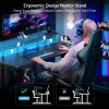 HLDIRECT Gaming Desk with LED Light & Monitor Stand, Computer