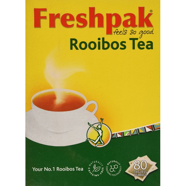 Freshpak Pure Rooibos Tea 80 Tagless Bags, Pure Premium Rooibos and No Rooibos Infusion, New Packaging (2 X Pack)
