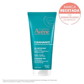 Avene Cleanance Gel Limpiador Facial y Corporal para Piel Grasa, Mixta y Sensible con Imperfecciones, con Agua Thermal, Efecto Matificante y Calmante para Cuidado Diario, Sin Jabon Facial, 200ml