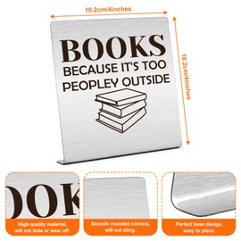 Book Lover Gift Plaque Sign Desk Decor for Reader Book Club Gifts Librarian Gifts Bookish Gifts for Women Men Appreciation gifts for Readers Bibliophiles Home Office Desk Sign Gifts for Writers