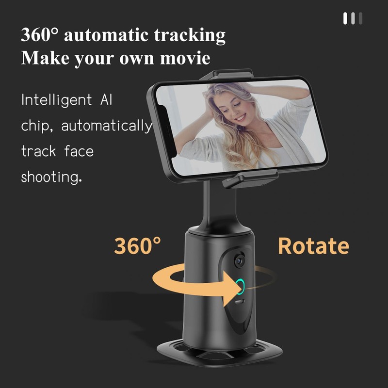 Auto Face Tracking Phone Holder 2 In1 360° Smart AI