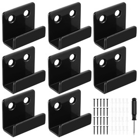 8 Pcs U Shaped Brackets, Heavy-Duty U Brackets Metal Garage Hooks Wall Equipment Ceramic Tiles Holders for Kitchen Bathroom Garage Ceramic Hanging Hook Bracket, Black, 19mm Inner Width