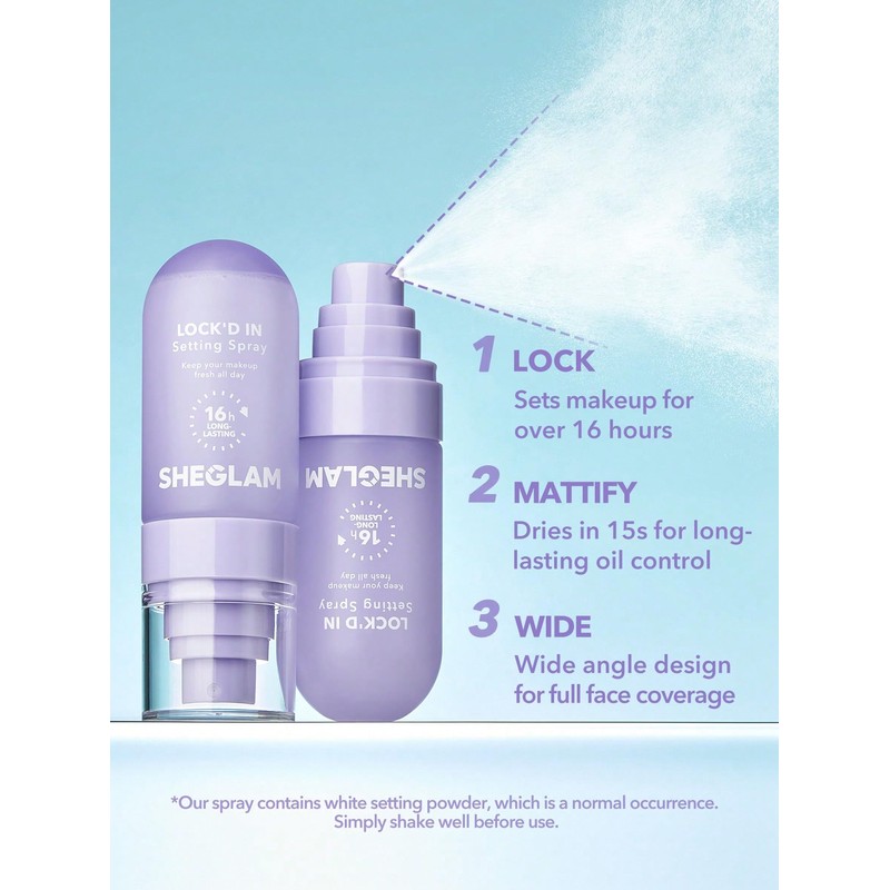 SHEGLAM Lock'd In Setting Spray Mattifying Effect Quick-Drying Long Lasting