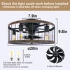 Ohniyou Flush Mount Caged Ceiling Fan with Lights Remote Control,