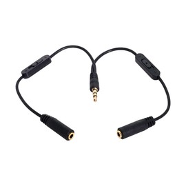chenyang 3.5 mm Stereo Male to Double 3.5 mm Female Audio Headphone Y Splitter Cable with Volume Switch