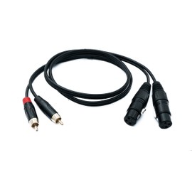 System-S Audio XLR Cable 100 cm 2x 3-Pin Female to 2x RCA 2-Pin Male Adapter