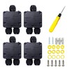 4 Piece Junction Box Waterproof IP68: 3-Way Underground Cable Connector