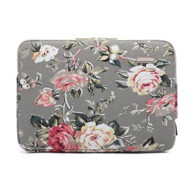KAYOND Gery Rose Patten Canvas Water-Resistant 15.6 Inch Laptop Sleeve case for 15inch 15.4inch 15.6inch Notebook Computer