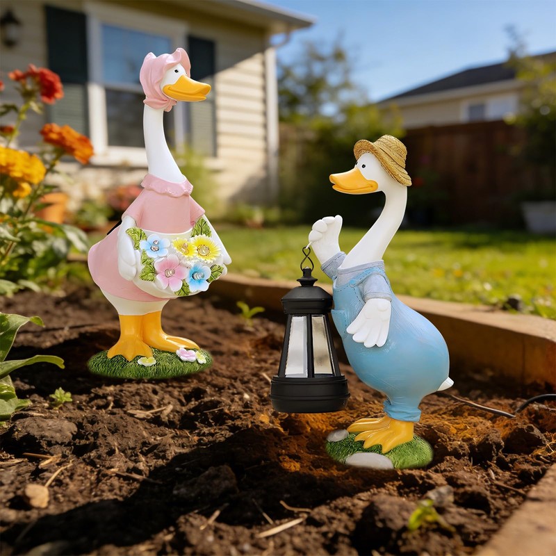 WATSAVPUP Goose Garden Statue Solar Light, Waterproof LED Decorative Lamp,