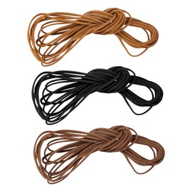 MIDELONG Faux Suede Leather Cord String Rope Thread Flat Suede Cord String Leather Lace for Jewelry Making Beading Necklace Bracelet DIY Crafts (3 Colors,3mm x 5.5 Yards)