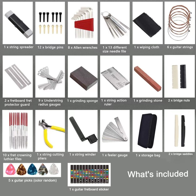 77 Pcs Guitar Maintenance Kit Repair Tool Setup with Carry