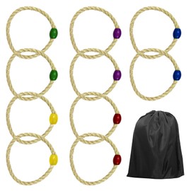 10 Strings for Throwing Rings with 1 Bag Black Double String Toss Games for Kids Round Toss Toys Outdoor Toys Suitable for Birthdays, Family Gathering