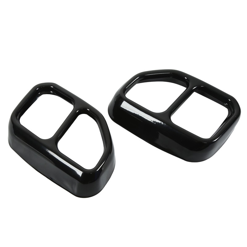 2pcs Gloss Black Car Tail Exhaust Pipe Cover Trim Stainless