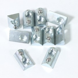 Abeicy 1/4"-20 Threaded Steel Roll in T-Nut with Ball Spring, T-Slot Nuts Accessory Hardwares for 10 Series Aluminum Extrusion Profiles Rail (20)
