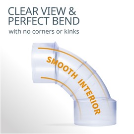 POWERTEC 70365 4 Inch ID/OD 90 Degree Elbow for 4 Inch OD Dust Collection Pipes, Adapters and Fittings and 4 Inch Dust Collection Hose (Clear), 1 Pack