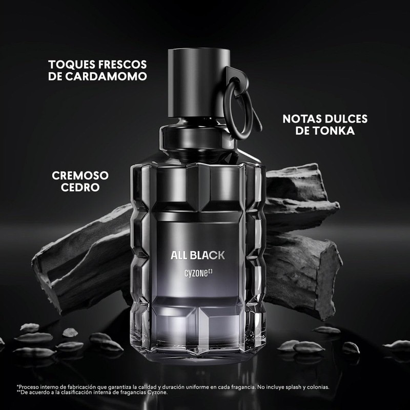 Esika L'Bel All Black by Cyzone Perfume de Hombre 90ML