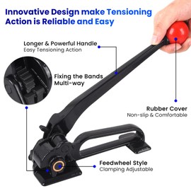 Steel Banding Tool Strapping Tensioner - Strapping Tool Feedwheel-Type Banding Tensioner for 3/4" Width Metal Banding, High-Tensile Package, Tensioning
