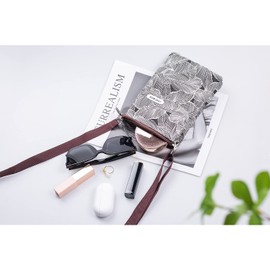 [Kaaipee] Smartphone Pouch, Women's, Lightweight Mini Shoulder Bag, Smartphone Pochet, Adjustable Length, Portable Pouch, Crossbody Hanging, Floral Pattern, dark brown