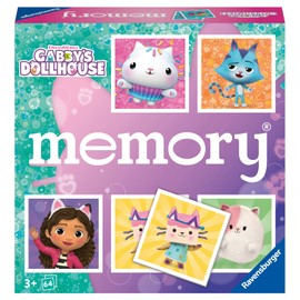 Ravensburger 22596 Memory Gabby's Dollhouse - The Classic Game for Fans of the Preschool Series Gabby's Dollhouse, Memory Game for 2-8 Players from 3 Years