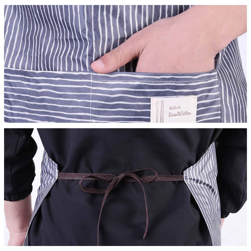 AKlamater 3 PCS Women Apron with Pockets Adjustable Cooking Aprons