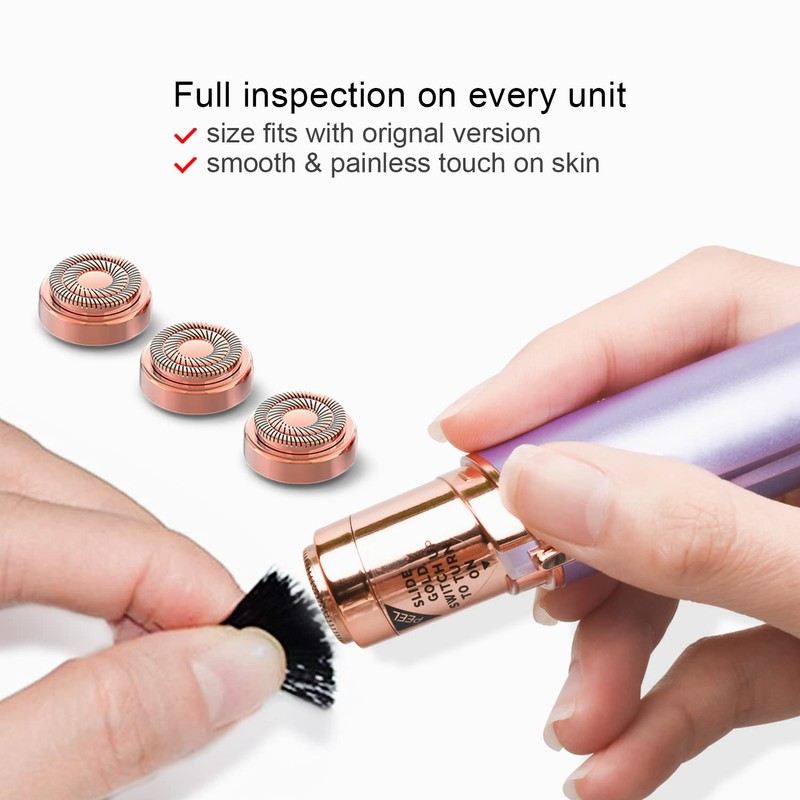 Replacement Heads for Flawless Finishing Touch Facial Hair Remover Device,