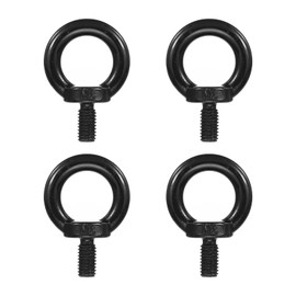 PATIKIL Lifting Eye Bolts M8 X15mm / 5/16" x 9/16", 4 Pcs 304 Stainless Steel Shoulder Ring Threaded Screw Machinery Shoulder Eyebolt for Lifting Hanging, Black