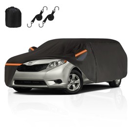 Waterproof Minivan Car Cover for Toyota Sienna 1997-2025, All Weather Full Outdoor Cover with Zipper Door Cotton Lining Sun Rain Snow Dust Protection