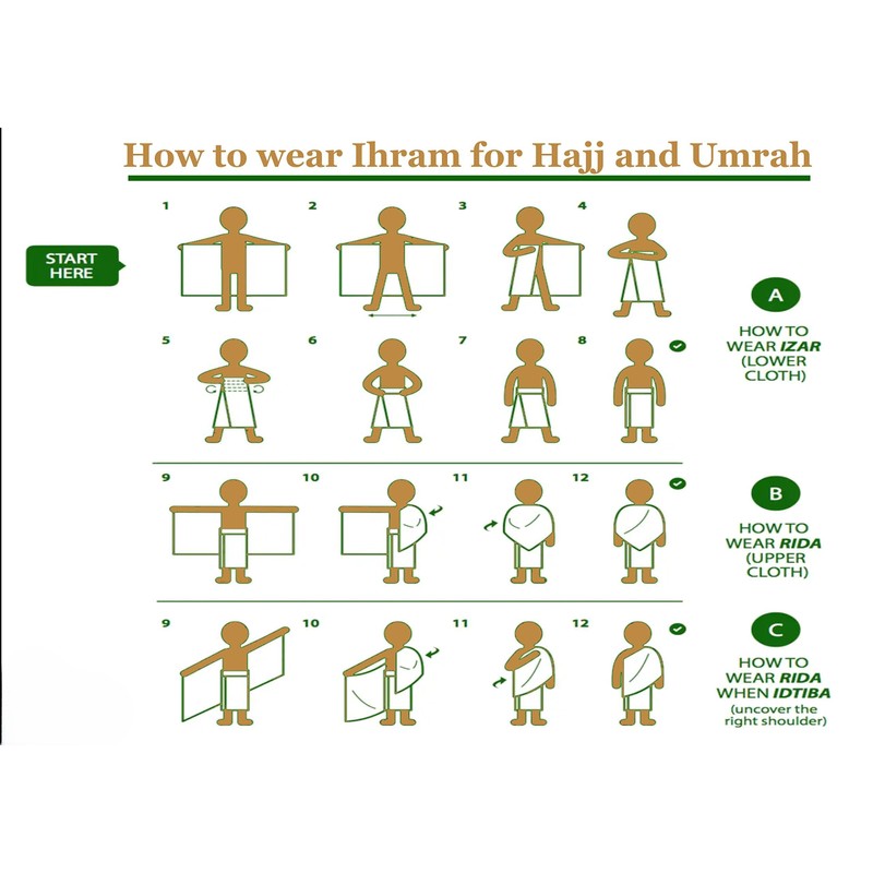 Ihram for Hajj and Umrah 100% Pure Cotton Lightweight Towels